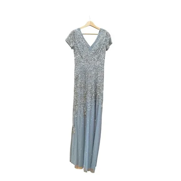 princess polly baby blue dress Adrianna Papell Damen Short Beaded Dress Kleid für besondere Anlässe,  Blei/Hautfarben, 40 : Amazon.de: Fashion main image 0